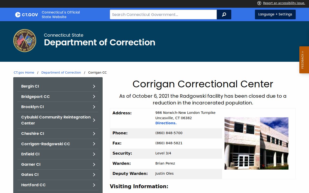 Facility serving Windham County arrest custody