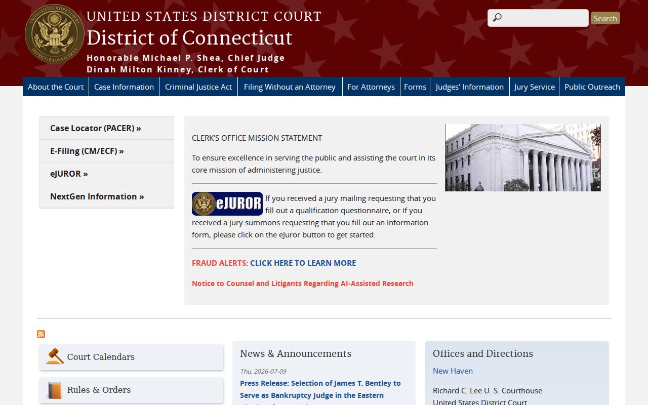 Federal court cases outside Windham County criminal court search