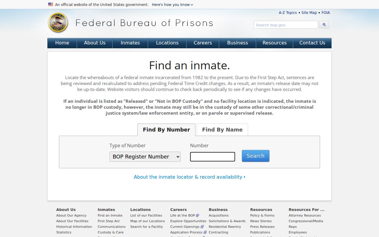 Federal inmate search separate from Windham County offender registry